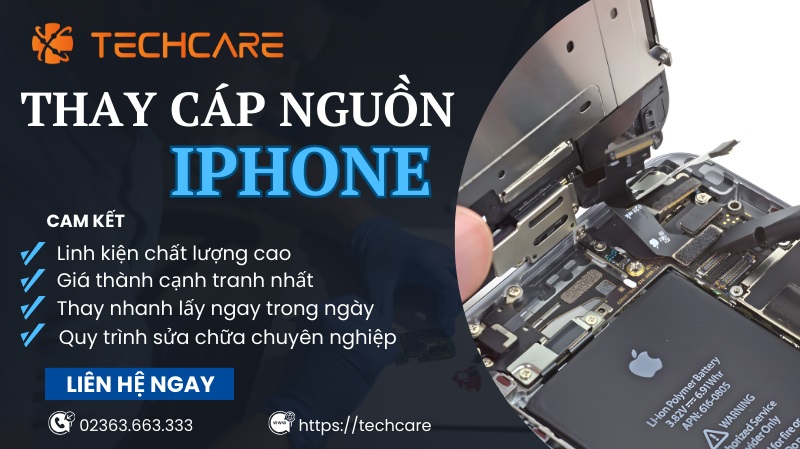 Lý do nên chọn Techcare cho dịch vụ thay cáp nguồn iPhone?
