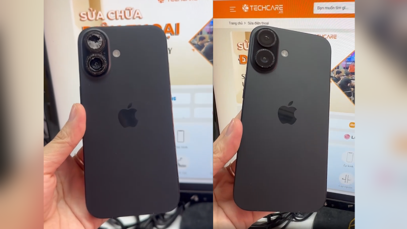 thay kính cam iphone 16