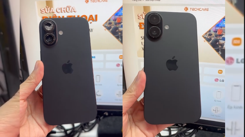 thay kính camera iphone 16