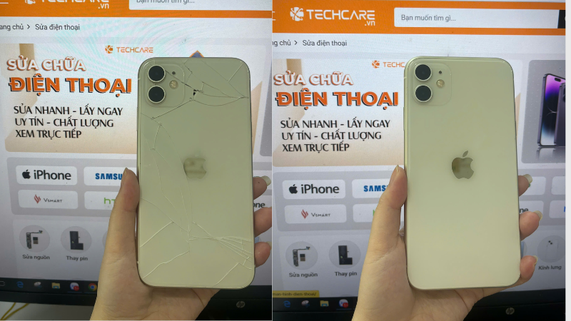 thay nắp lưng iphone 11