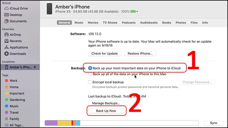 Cách sao lưu dữ liệu iPhone Qua iTunes/Finder (Cần máy tính)